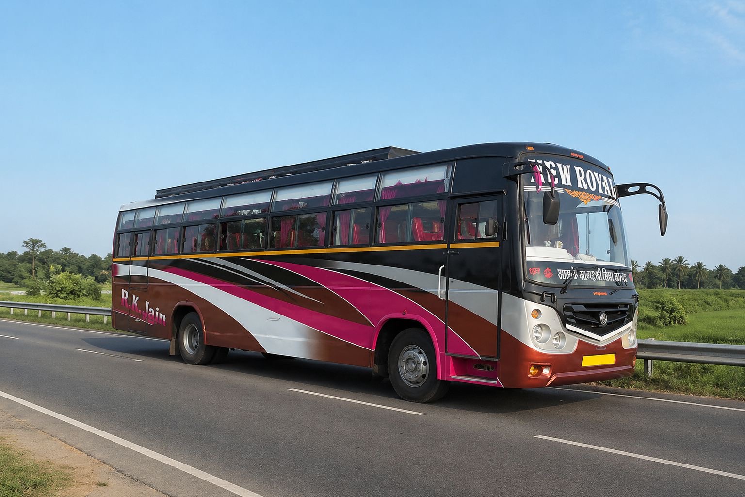 Budget bus hire Nagpur - New Royal Travels reliable passenger coach for group trips.