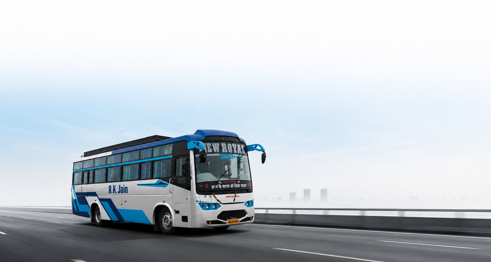 Premium 50 seater coach for bus rental in Nagpur - New Royal Travels.